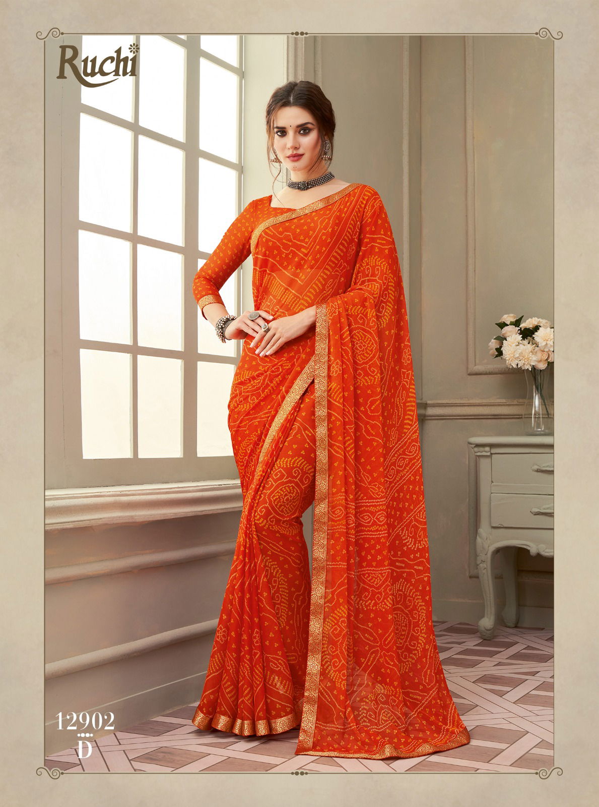 Simaya By Ruchi Printed Designer Chiffon Sarees Wholesale Market In Surat
